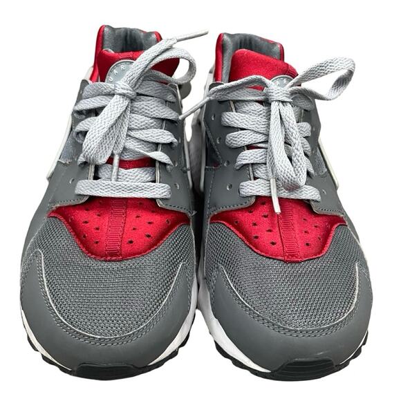 Nike Huarache Run Grey / Red Youth Size 6 Y Women’s  7.5 - Picture 2 of 8